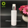 high quality 120ml white round plastic pump bottle PET lotion bottle aluminum lid